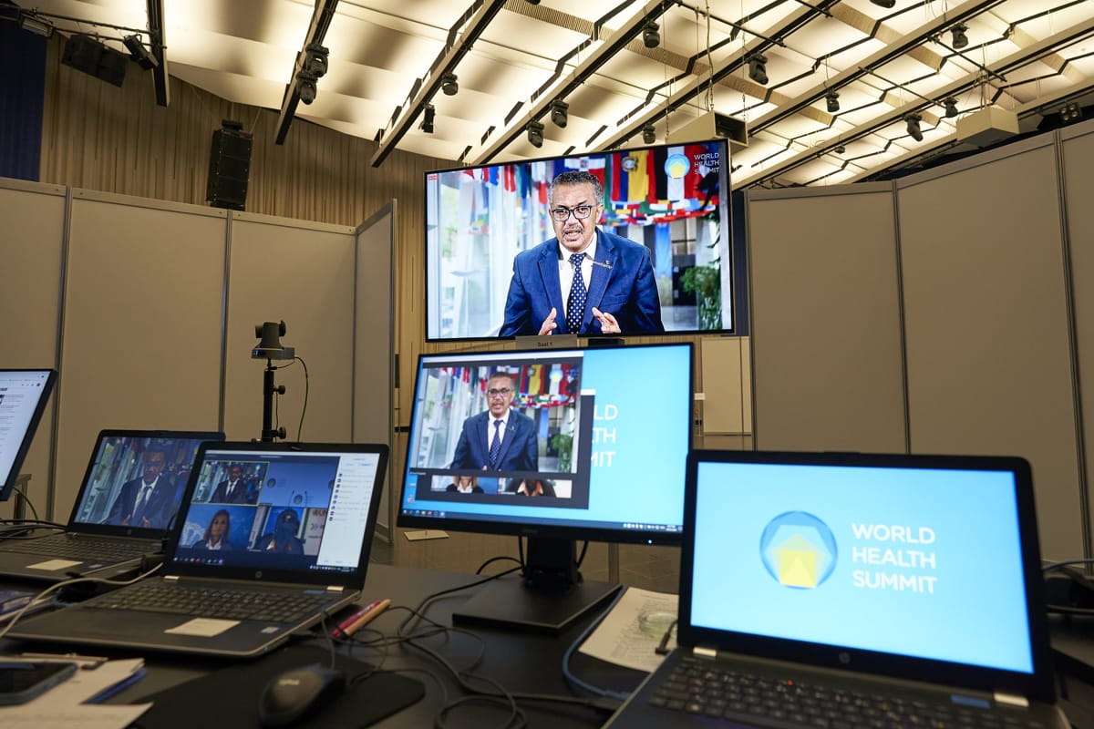 World Health Organisation Director-General Tedros Adhanom Ghebreyesus during the virtual World Health Summit held as the Covid-19 pandemic unfolded in 2020 (World Health Summit/Flickr)