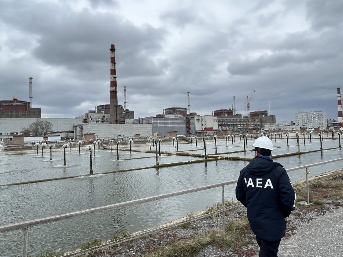 IAEA officials inspecting the Zaporizhzhya Nuclear Power Plant, Ukraine, in March (Fredrik Dahl/IAEA)