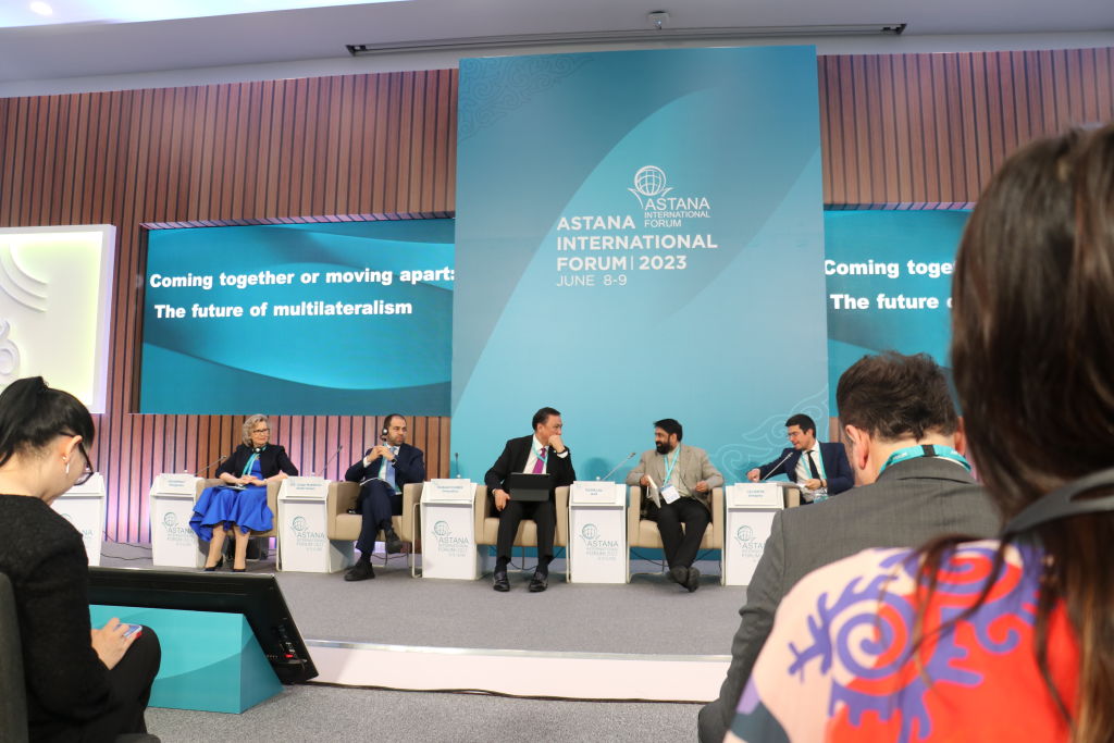 Participants at the Astana International Forum in Kazakhstan on 8 June 2023 (Meiramgul Kussainova/Anadolu Agency via Getty Images)