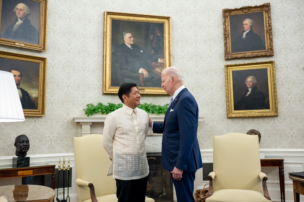 President Joe Biden hosts a bilateral meeting with President Ferdinand Marcos Jr. of the Republic of the Philippines, Monday, May 1, 2023, in the Oval Office of the White House. (Official White House Photo by Adam Schultz)