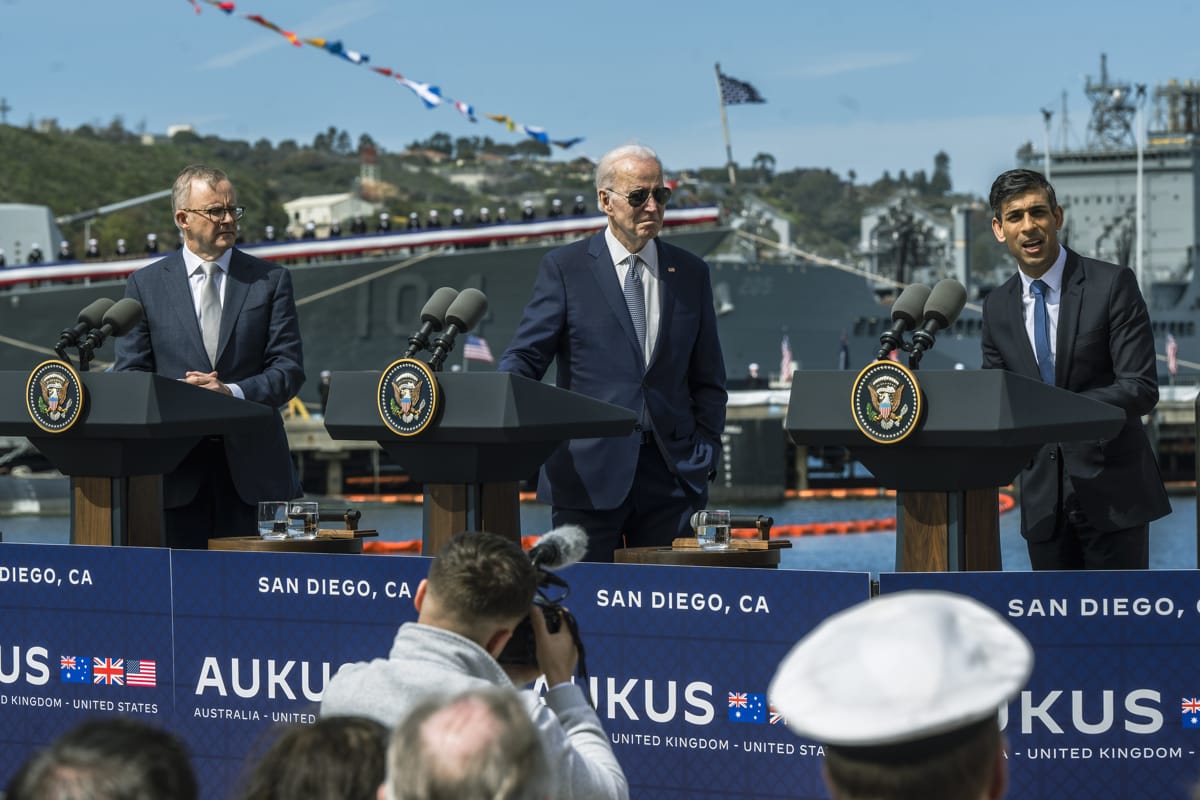 The AUKUS meeting in San Diego, 13 March 2023 (Chad J. McNeeley/US Department of Defence)