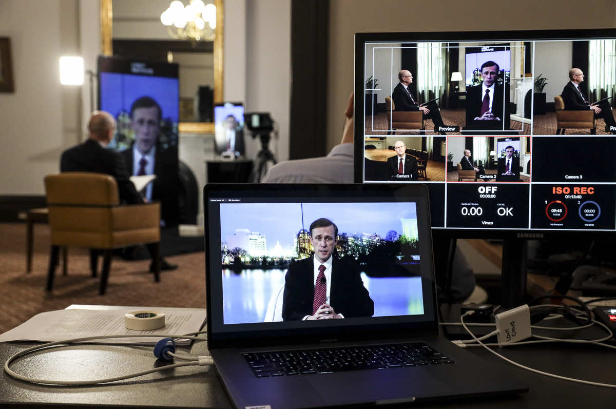 US National Security Adviser Jake Sullivan delivers the annual Lowy Institute Lecture virtually from Washington (Peter Morris/Sydney Heads)
