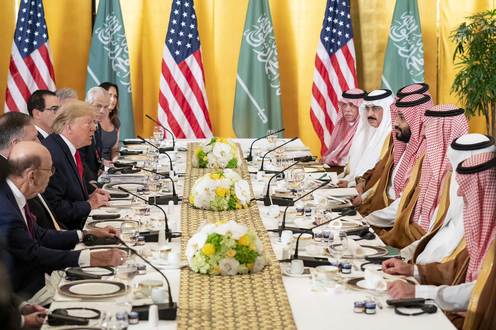 President Trump meets Crown Prince Mohammed bin Salman at the G20 Summit in Japan, June 2019.