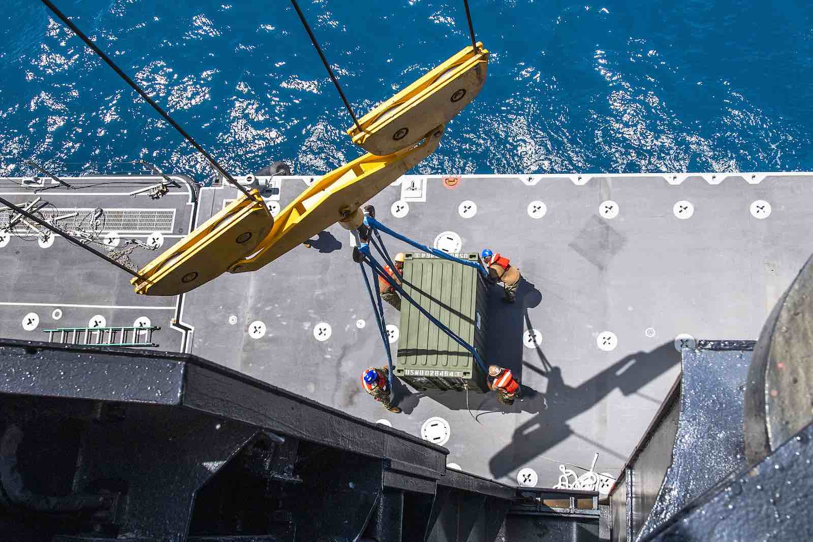 US Navy cargo loading exercise on Diego Garcia, November 2019 (US Pacific Fleet/Flickr)