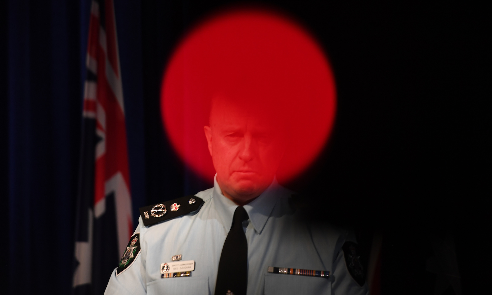Acting AFP Commissioner Neil Gaughan speaks to the media after officers raided a journalist’s home, Canberra, June 2019 (Photo: Getty Images)
