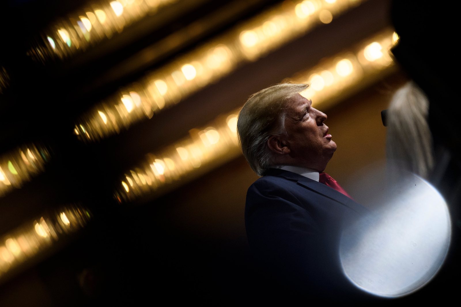 US President Donald Trump speaks at the Economic Club of New York, 12 November (Photo: Brendan Smialowski/AFP via Getty Images)