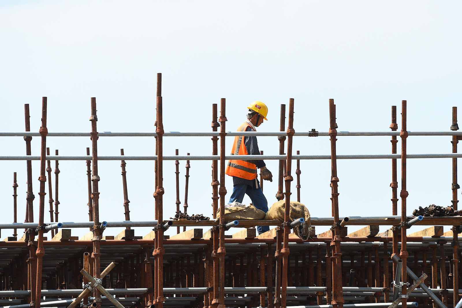 The construction site on reclaimed land, part of a Chinese-funded project for Port City, in Colombo, Sri Lanka (Ishara S. Kodikara/AFP/Getty Images)