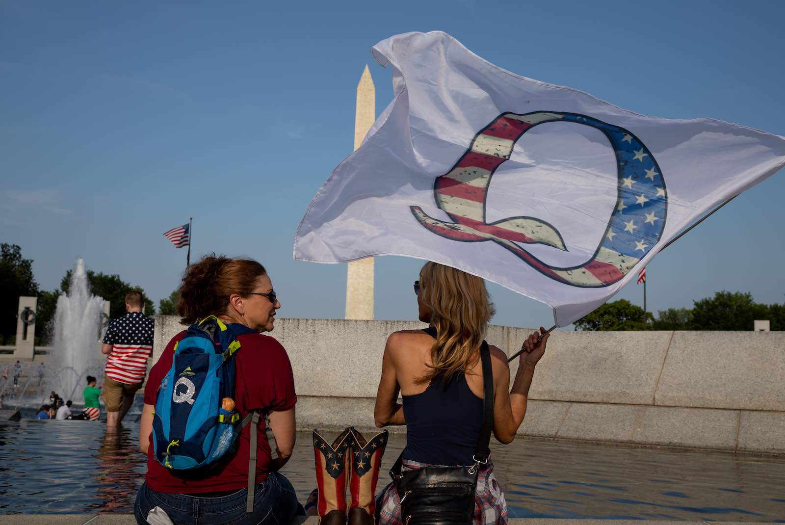 “QAnon” supporters during Independence Day celebrations in Washington, DC (Evelyn Hockstein/Washington Post via Getty Images)