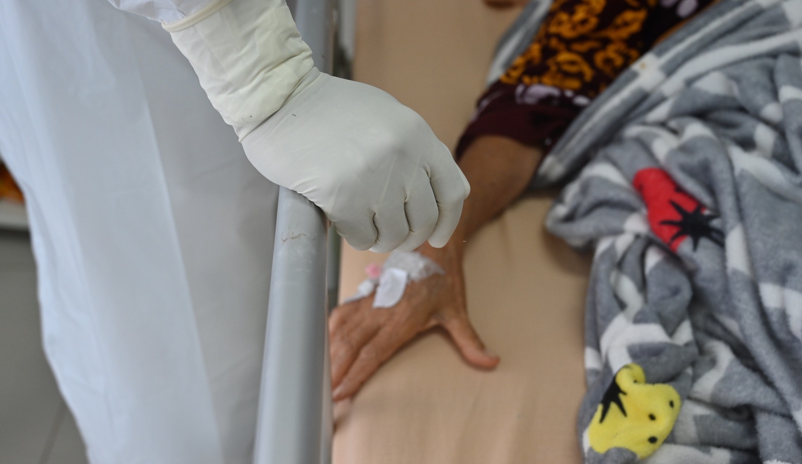 Long before the pandemic, Indonesia has been consistently underinvesting in its health sector: A Covid-19 patient at a general hospital in Bogor in January (Adek Berry/AFP via Getty Images)