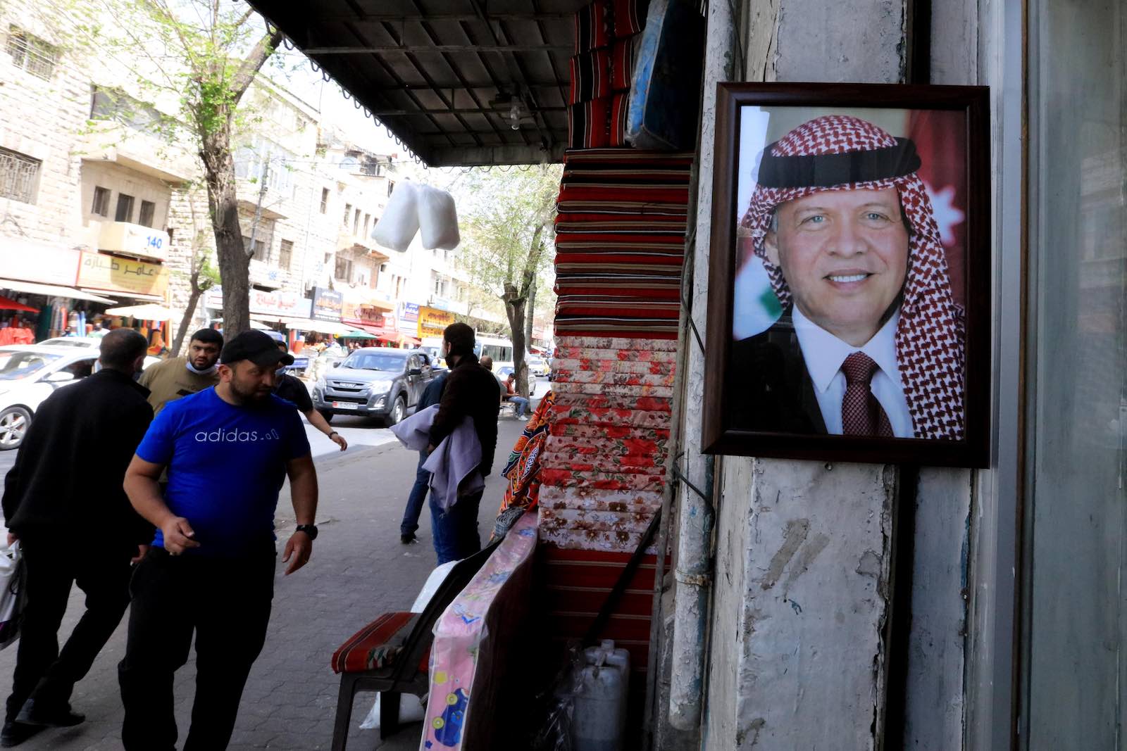 A portrait of Jordan’s King Abdullah II in Amman, Jordan (Mohammad Abu Ghosh/Xinhua via Getty)