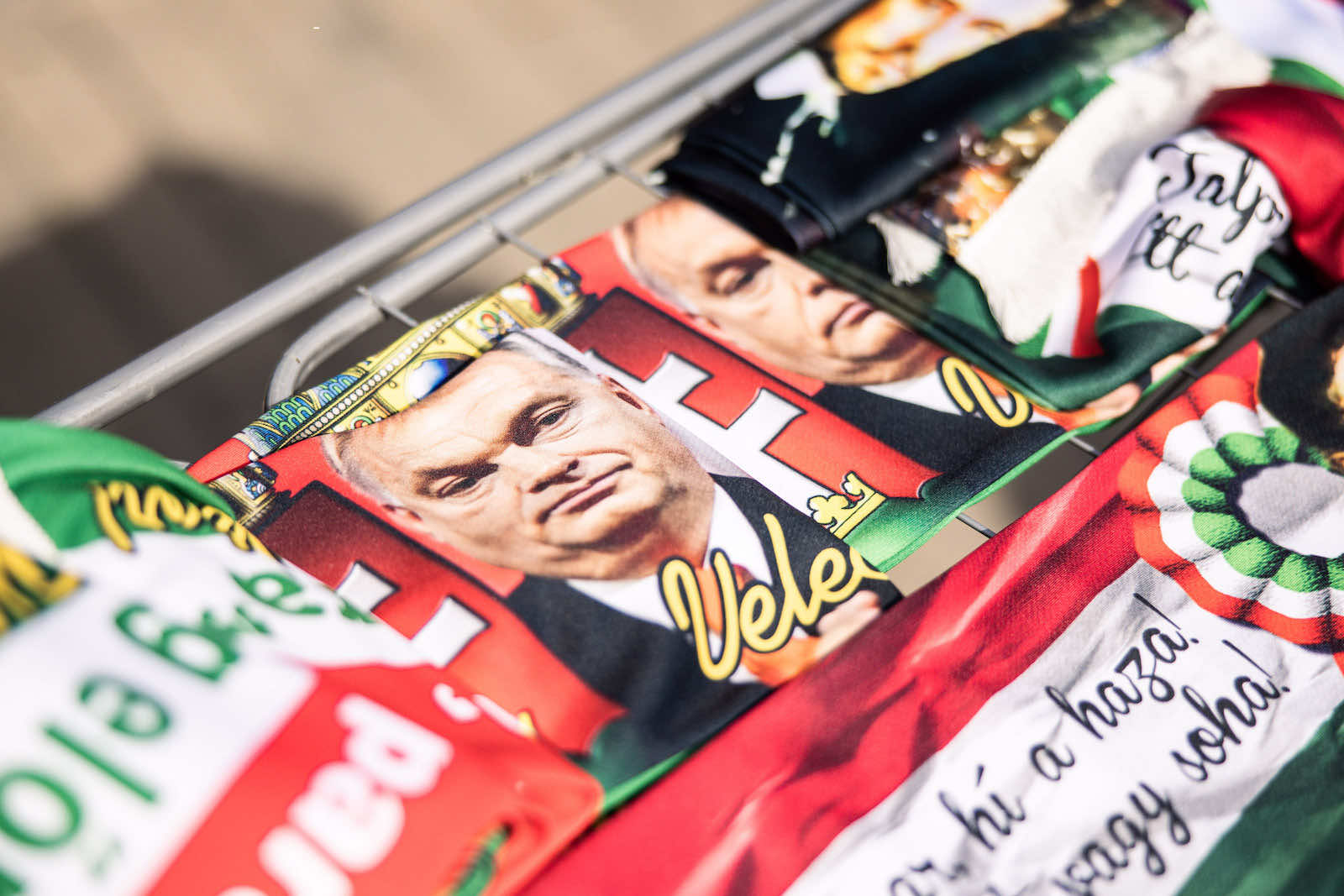 Banners depicting Viktor Orban, Hungary’s prime minister, during a Fidesz party freedom march in Budapest, Hungary, on 15 March (Akos Stiller/Bloomberg via Getty Images)