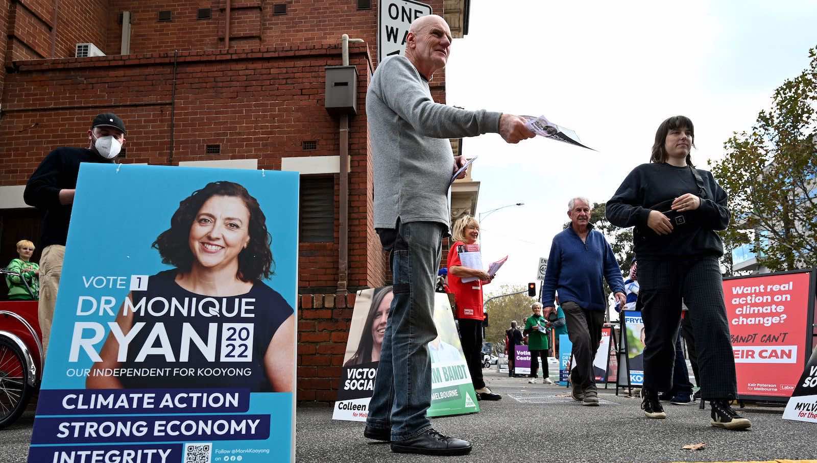 Pre-polling in Melbourne on 9 May to cast an early vote for the national elections scheduled for 21 May (William West/AFP via Getty Images)