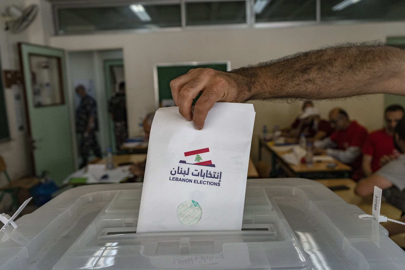 Polling during parliamentary elections in Beirut on Sunday 15 May (Francesca Volpi/Bloomberg via Getty Images)