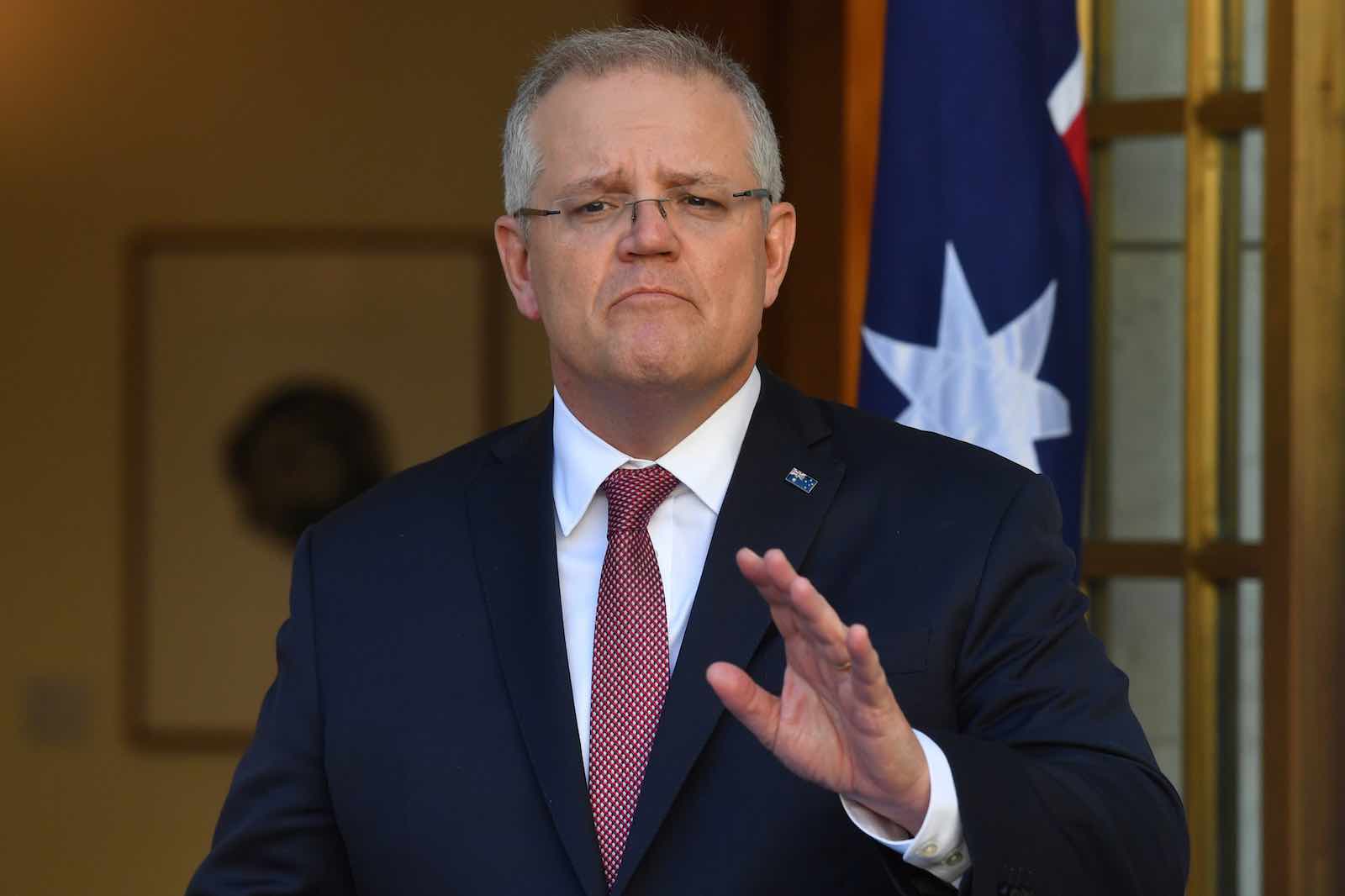 Australia’s Prime Minister Scott Morrison appears to be seeking to both reassure and deter (Sam Mooy/Getty Images)