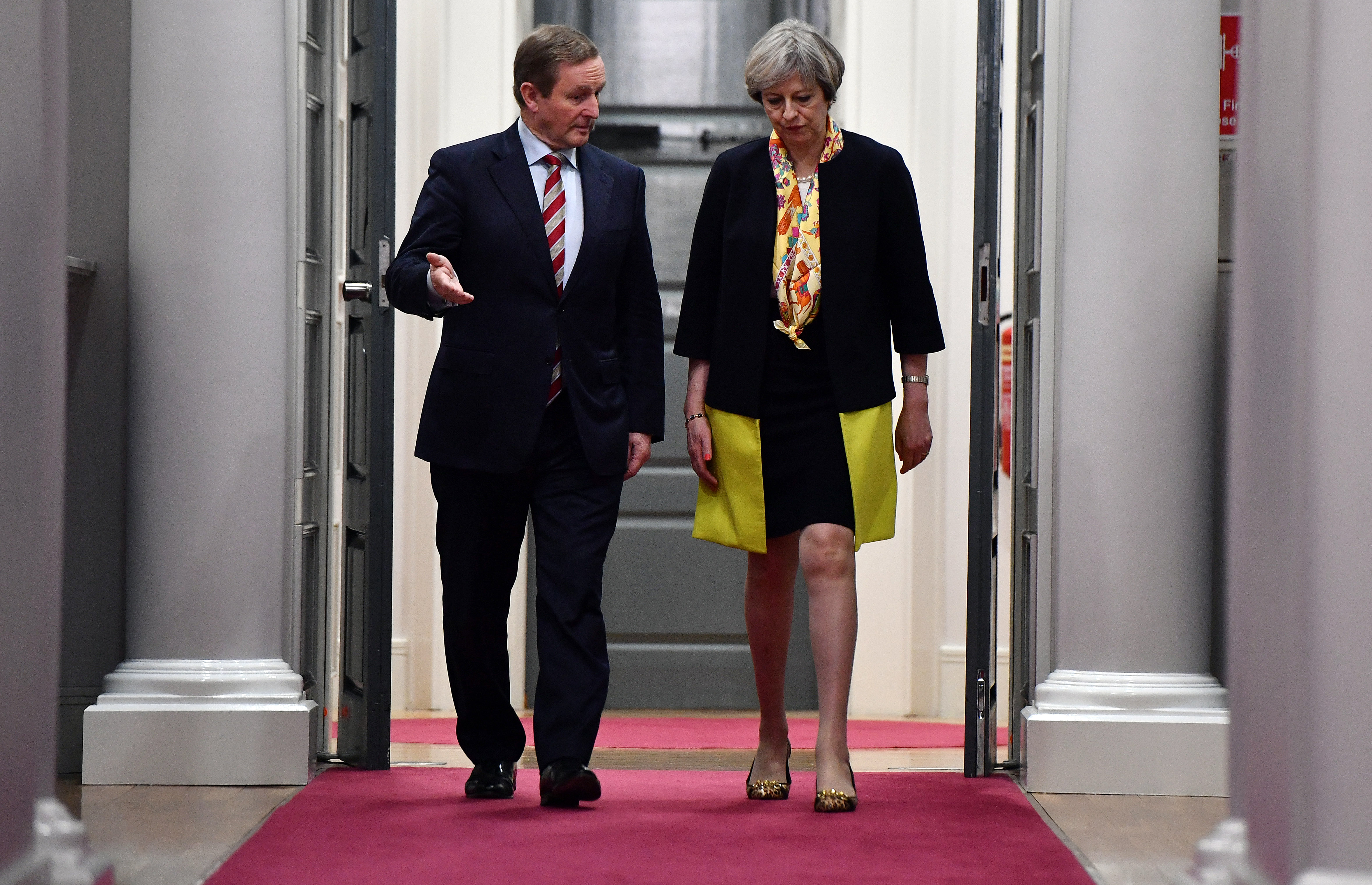 Irish Taoiseach Enda Kenny and UK PM Theresa May.  (Photo by Charles McQuillan/Getty Images)
