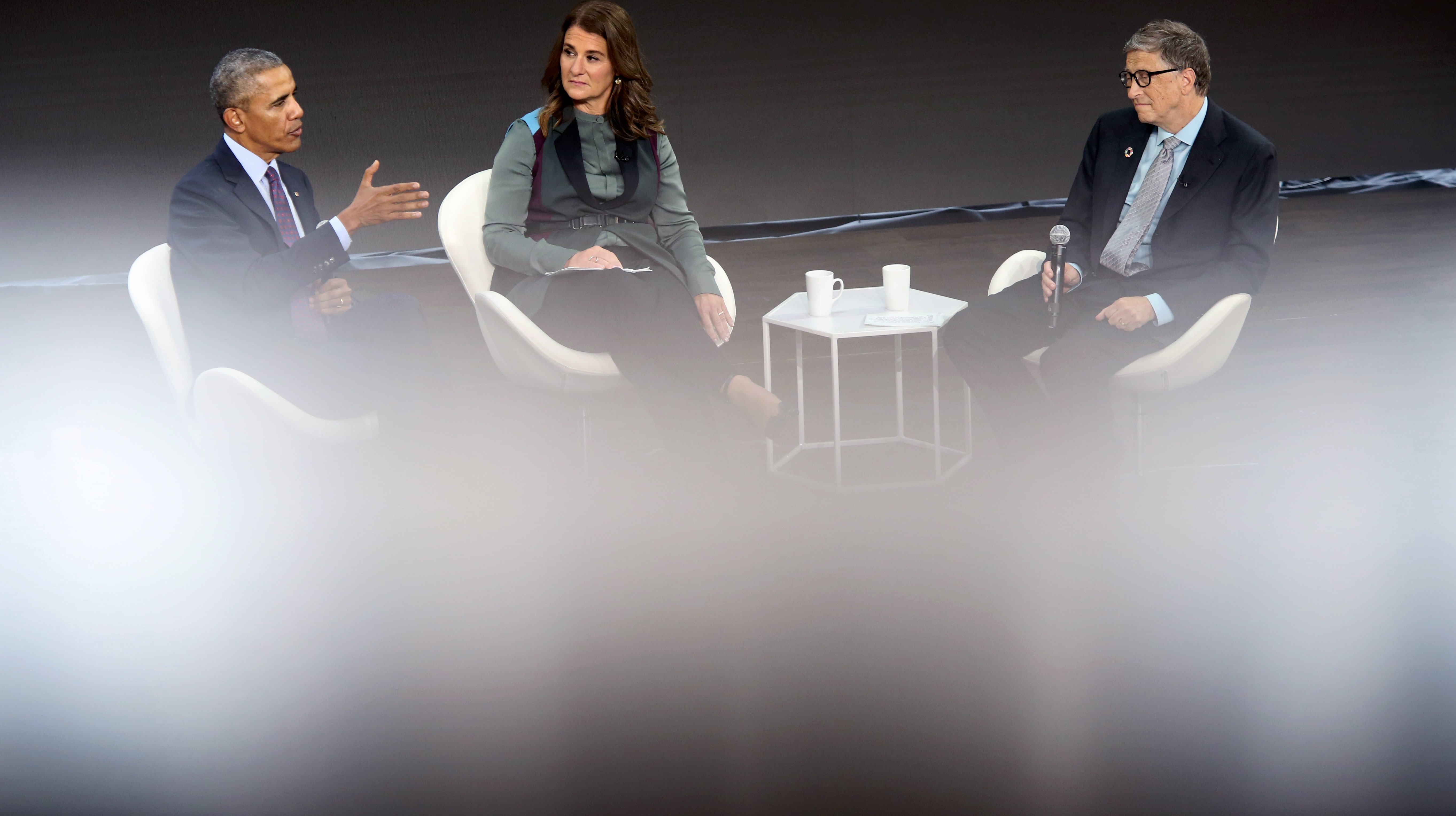 Former US President Barack Obama with Melinda and Bill Gates, September 2017 (Photo: Yana Paskova/Getty Images)