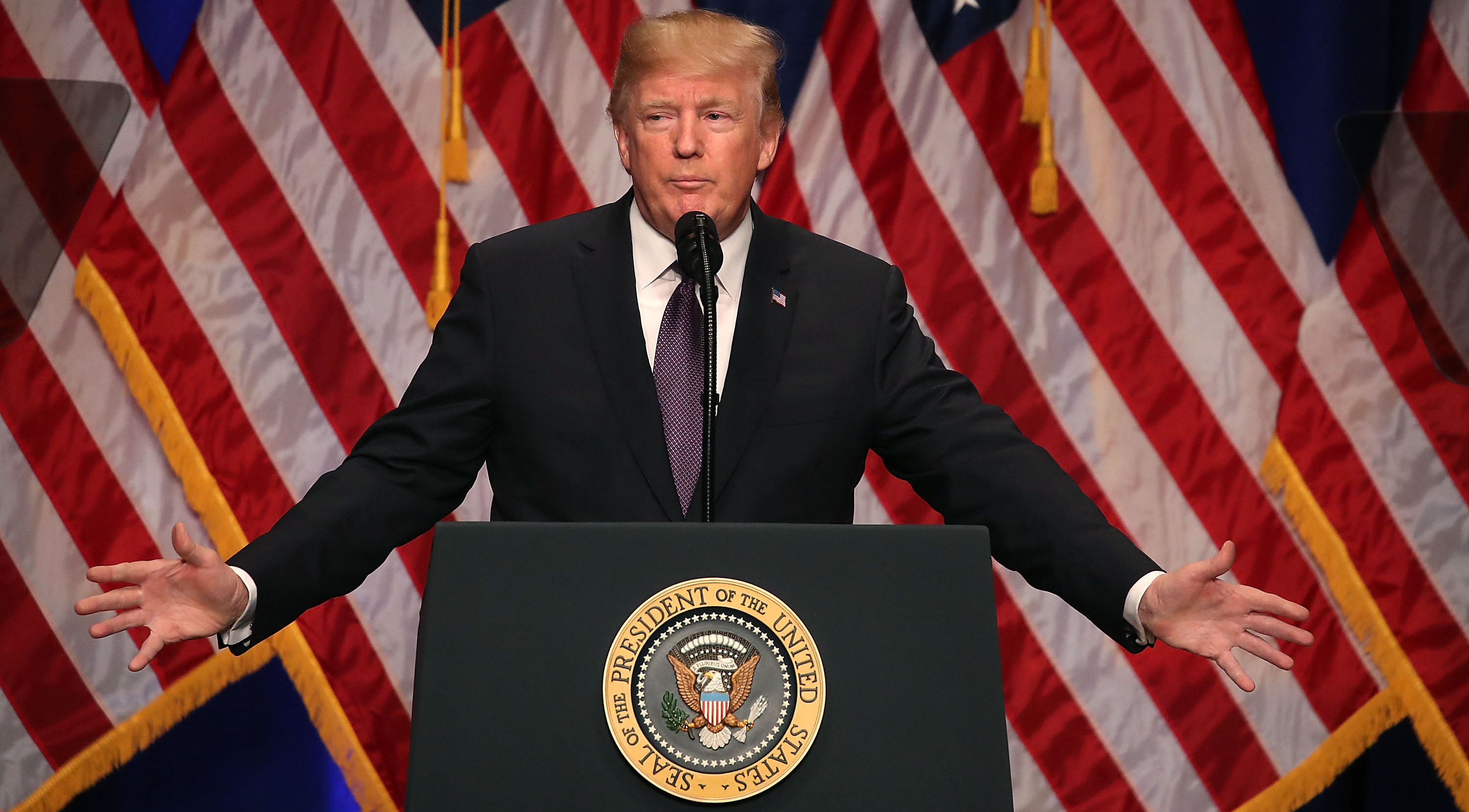 US President Donald Trump speaks on the National Security Strategy (Photo: Mark Wilson/Getty)