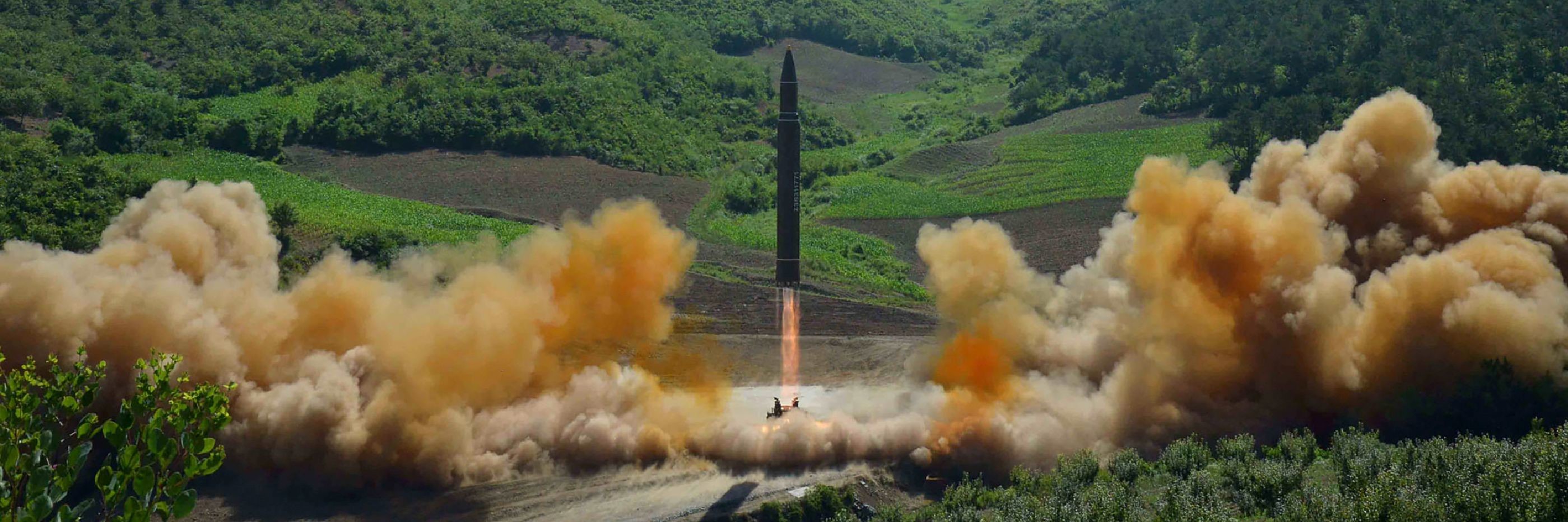 This photograph, released by the Korean Central News Agency in North Korea on 4 June 2017, depicts the test firing of an intercontinental ballistic missile.