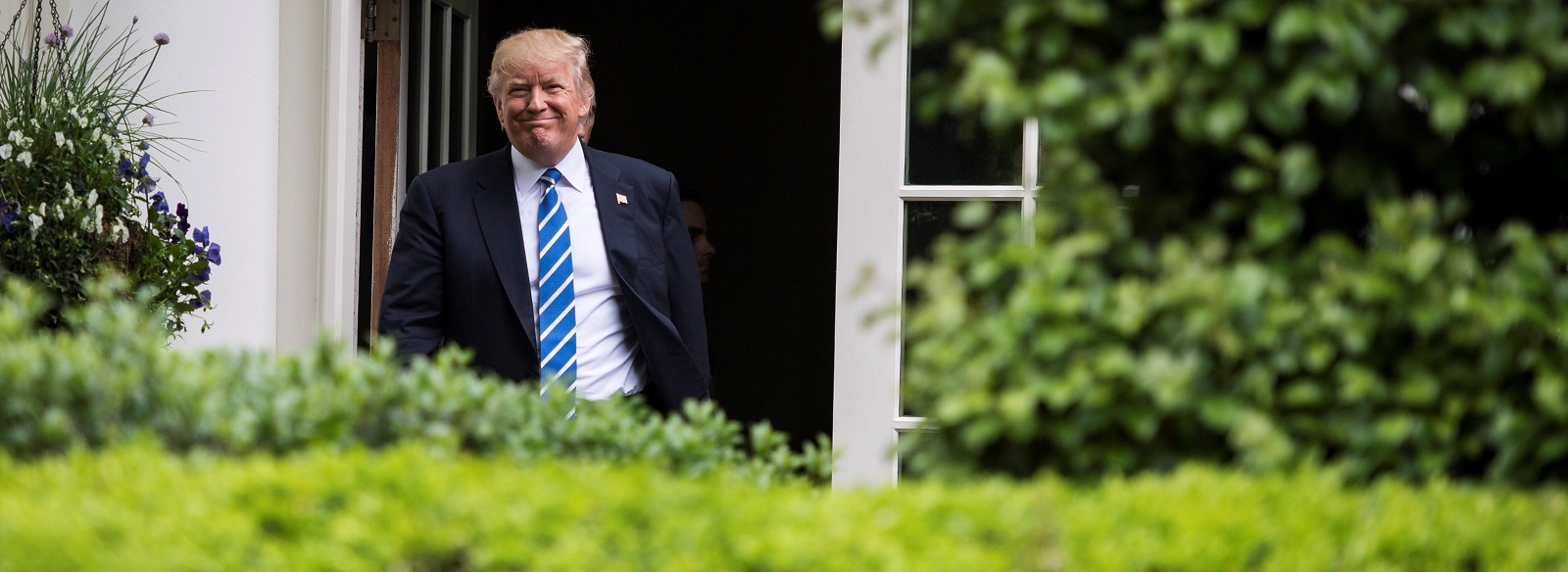 President Donald Trump in the Kennedy Garden of the White House on Monday. (Photo: Jabin Botsford via Getty Images)