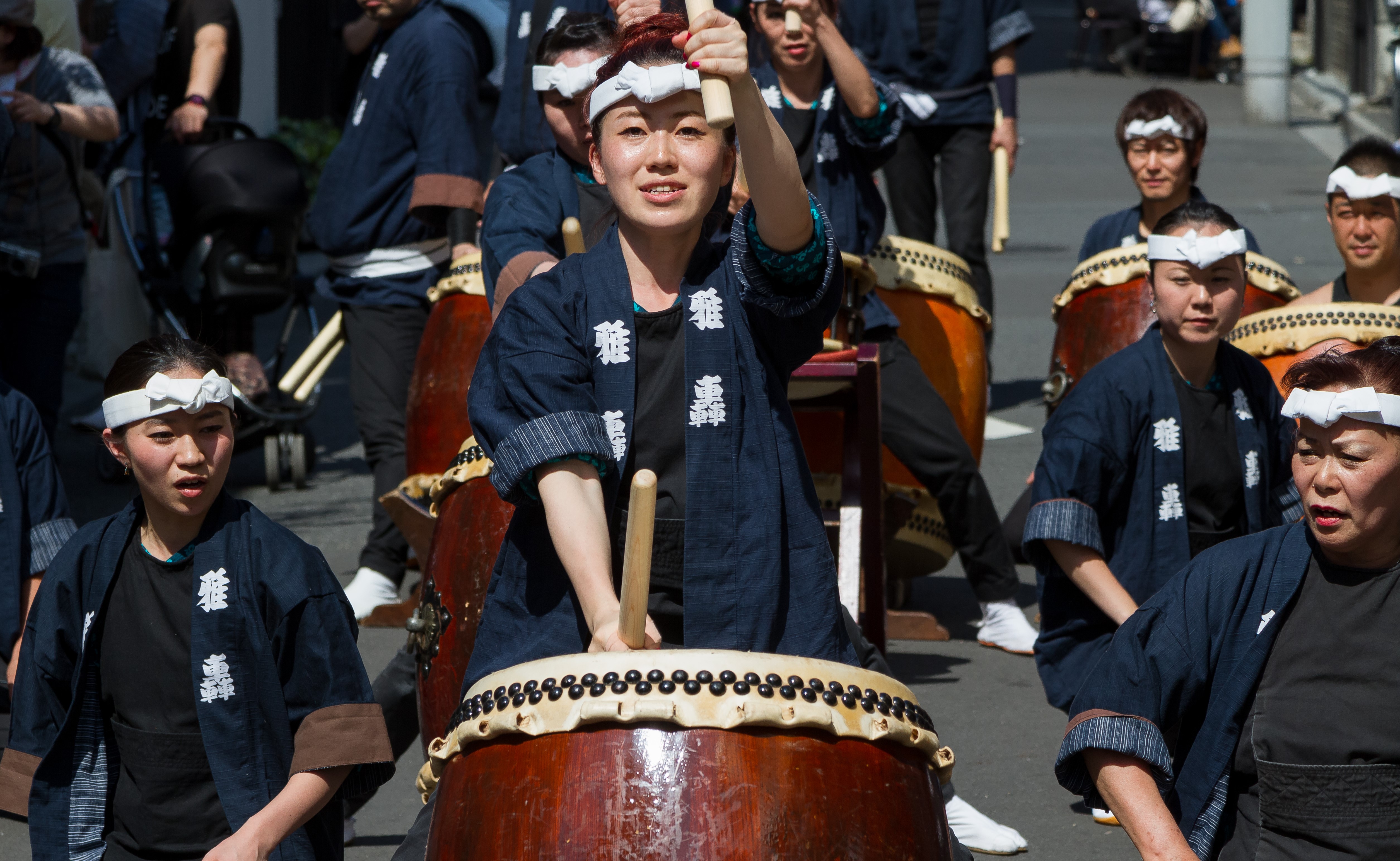 Women playing taiko drums during the Sanja matsuri festival in Asakusa, Japan. (Photo: Damon Coulter/Getty Images