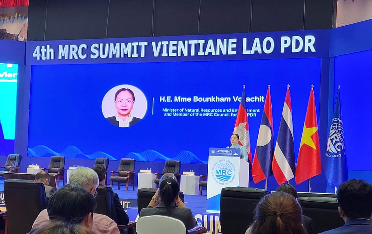 Bounkham Vorachit, Lao Minister of Natural Resources and Environment during the opening of the 4th MRC Summit (Andrea Haefner)