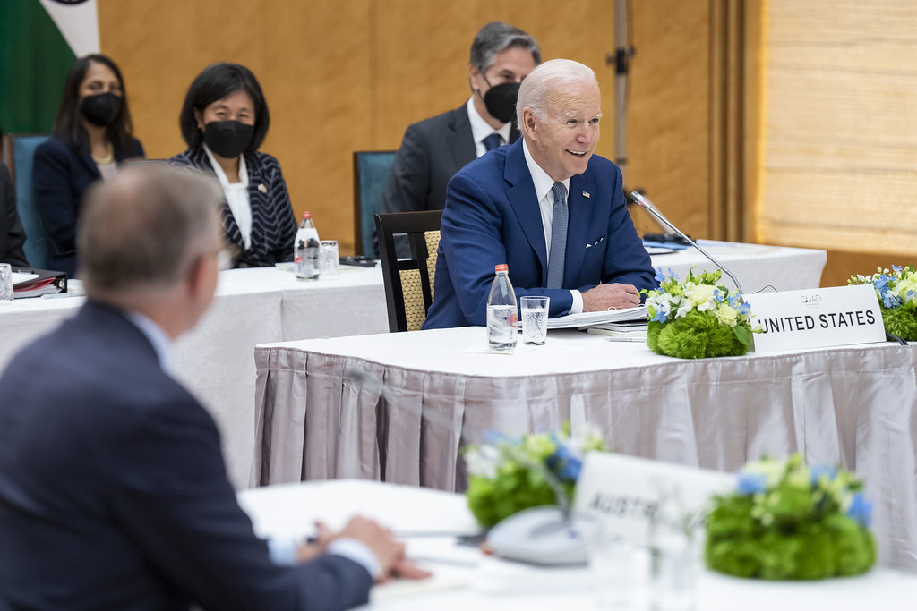 President Joe Biden alongside Anthony Albanese at the Quad Leaders’ Summit in Tokyo in May, 2022 (White House Photo/Adam Schultz)