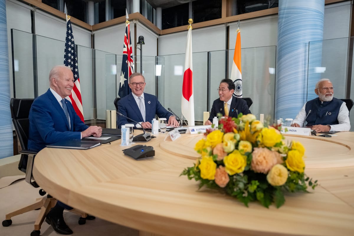 Quad leaders meet on the sidelines of the G7 in Japan in May 2023 (Adam Schultz/White House)