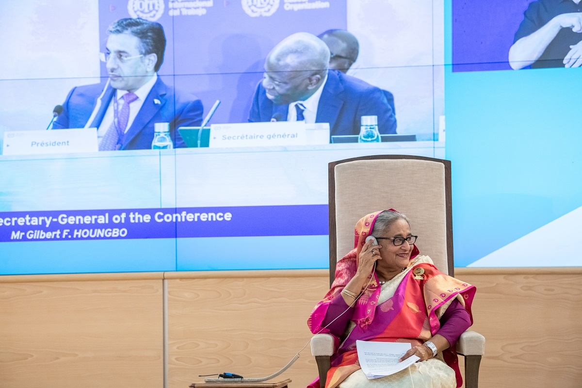International Labour Organization ILOFollow ILC 2023 World of Work Summit. H.E. Sheikh Hasina, Prime Minister, Bangladesh. World of Work Summit: Social justice for all. 111th Session of the International Labour Conference. Geneva, 14 June 2023. Photo © Crozet – Pouteau – Albouy / ILO
