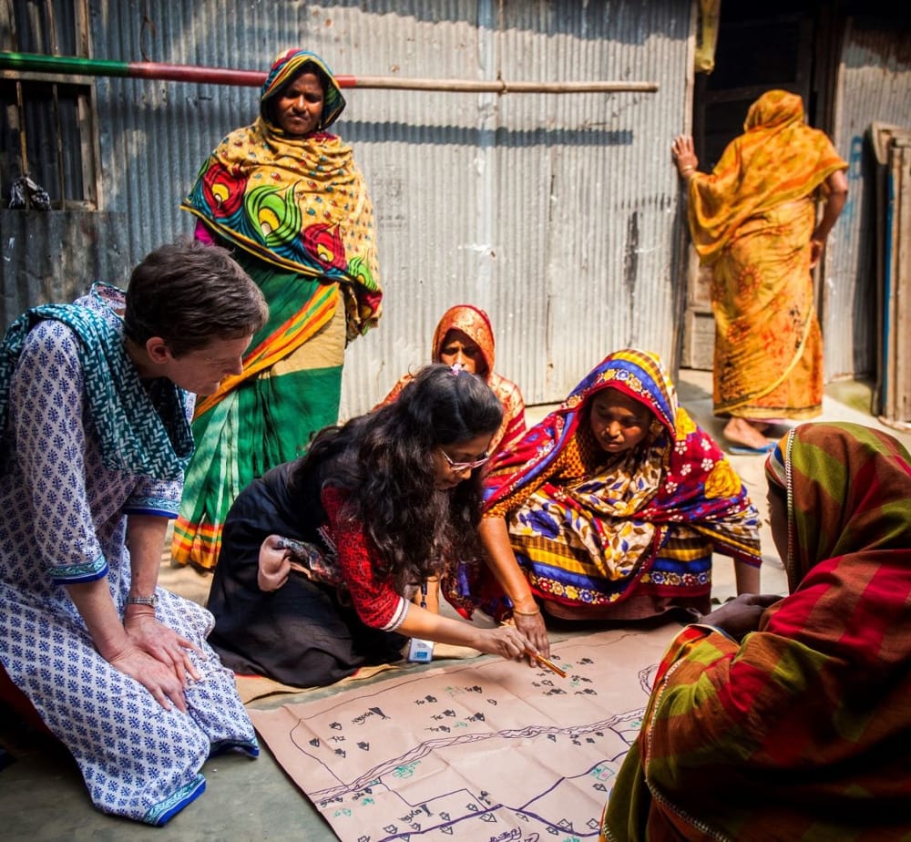 A group of women preparing a disability inclusive disaster plan for their community, Gaibandha, Bangladesh (©CBM Australia)