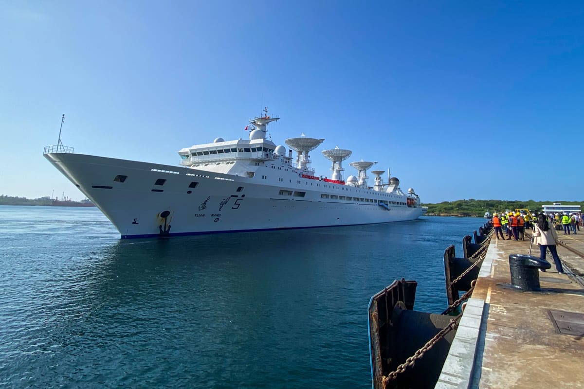 The Chinese vessel entered Sri Lanka's Chinese-run southern port of Hambantota despite concerns from India and the United States about its activities (Ishara S. Kodikara/AFP via Getty Images)