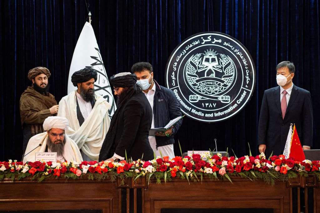 Announce an oil extraction contract with a Chinese company in Kabul in January (Ahmad Sahel Arman/AFP via Getty Images)