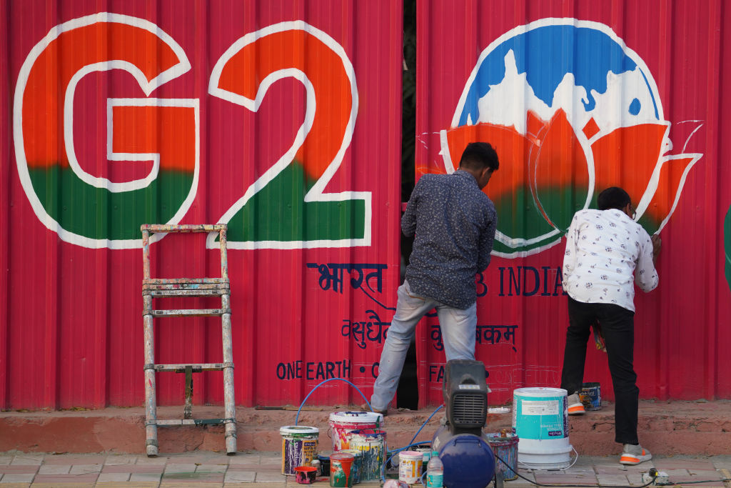 The Modi government has taken special pains to highlight India’s hosting of the G20 as the grand finale of the summit season (Arrush Chopra/NurPhoto via Getty Images)