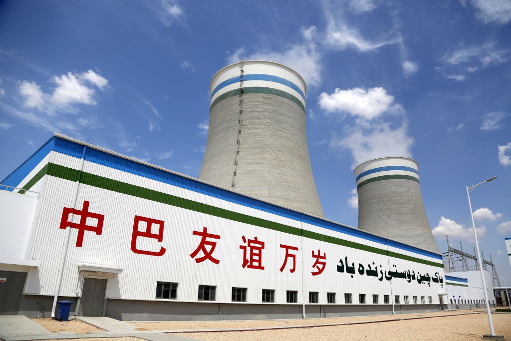 A March 2023 photo of the Thar Coal Block-I Coal Electricity Integration project in Sindh province, Pakistan, a CPEC branded initiative (Ahmad Kamal/Xinhua via Getty Images) 