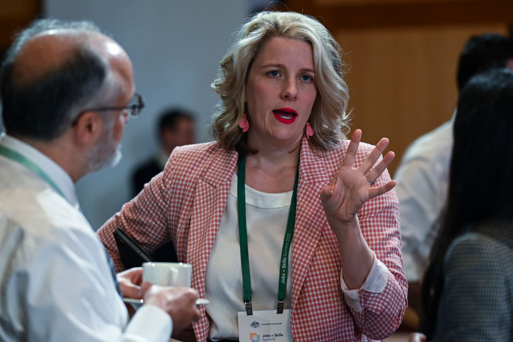 Clare O'Neil, Minister for Home Affairs, at the Jobs And Skills Summit in Canberra (Martin Ollman/Getty Images)