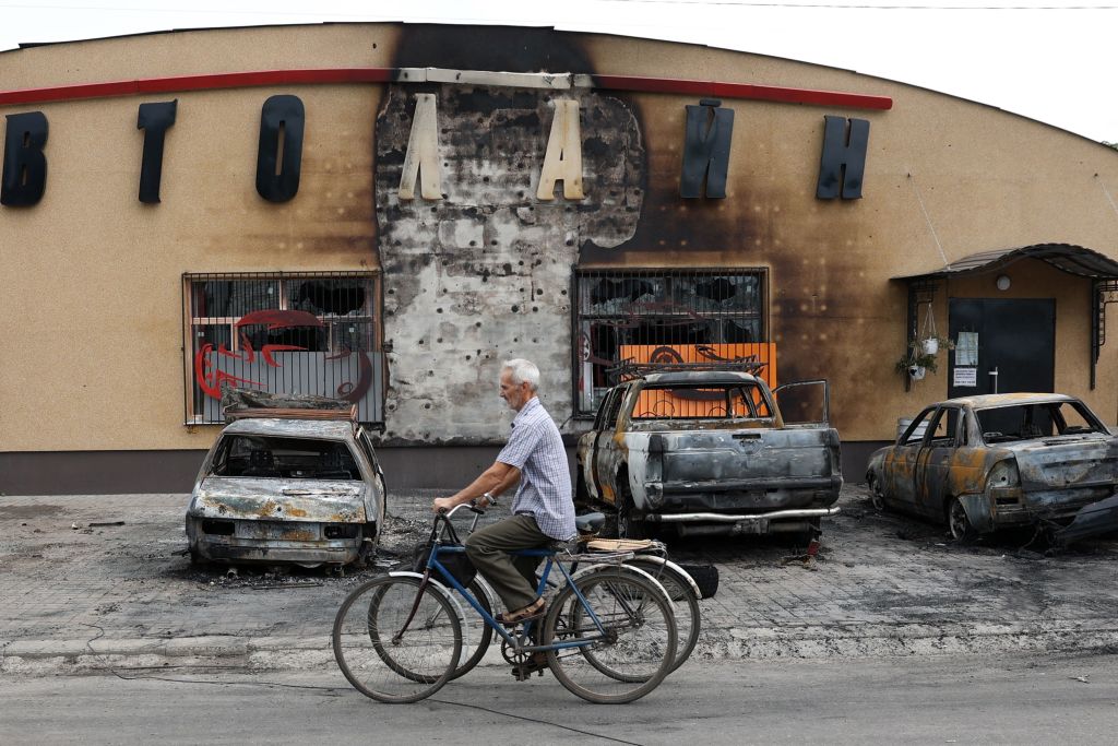 Lyman, Donetsk region, on 8 July, 2023 (AFP via Getty Images)