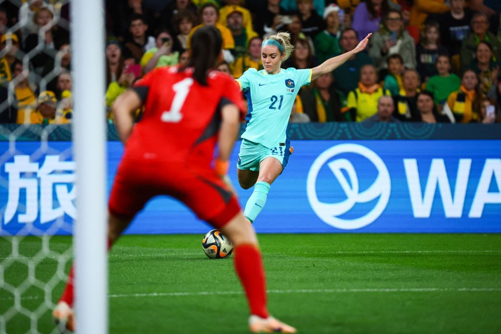 On side: Australian defender Ellie Carpenter (Patrick Hamilton/AFP via Getty Images)