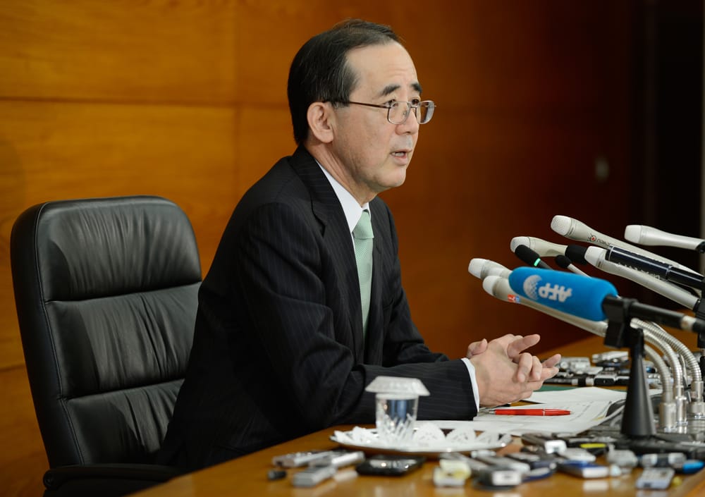 Masaaki Shirakawa, as Bank of Japan Governor in 2013, during his last press conference in the role (Toru Yamanaka/AFP via Getty Images)