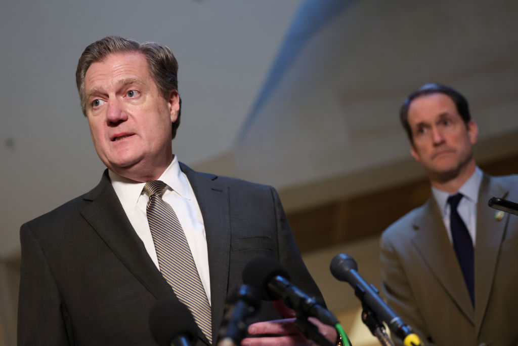 US House Intelligence chairman Republican Mike Turner speaks to the media this week about a space-based threat from Russia (Kevin Dietsch/Getty Images)
