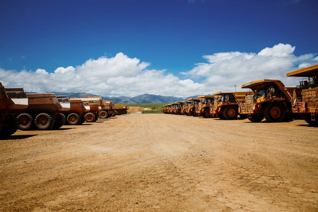 Stationary nickel mining equipment pictured in February as a Vavouto site is mothballed, following the suspension of operations, near Kone, New Caledonia (Delphine Mayeur /AFP via Getty Images)