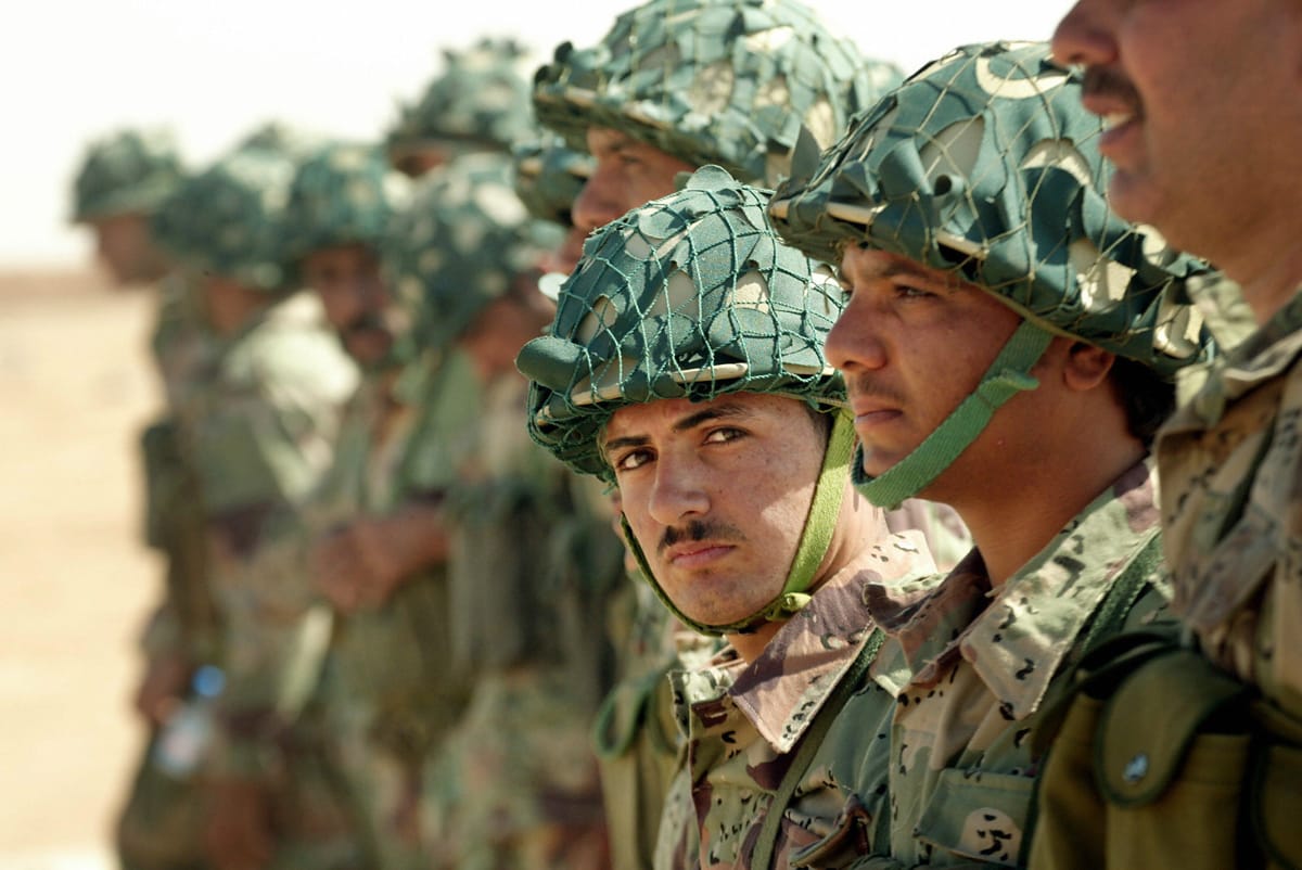 Troops of the “New Iraqi Army” in September 2003 (Thomas Coex/AFP via Getty Images)