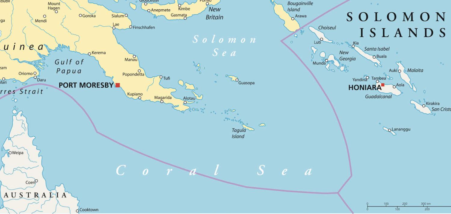 Map of Solomon Islands in region