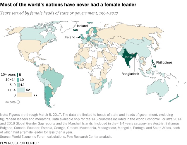 Map of female leaders