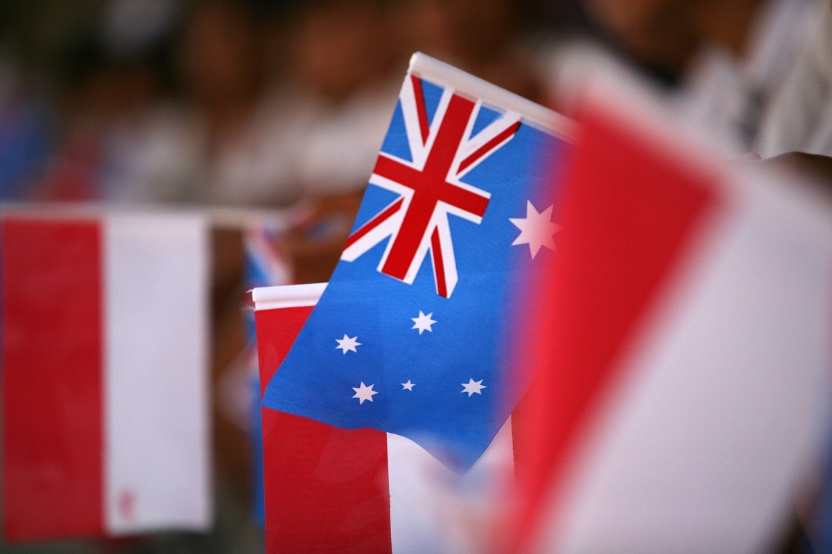 Australian and Indonesian flags