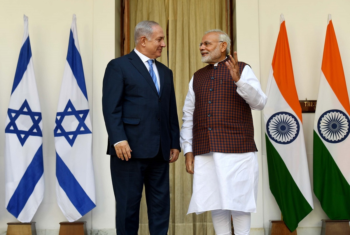 Israel Ministry of Foreign AffairsFollow PM Netahyahu and India's PM Modi are shaking hands before their work meeting Photographer: Avi Ohayon, GPO
