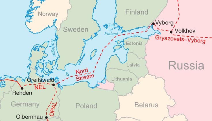 Nord Stream I map