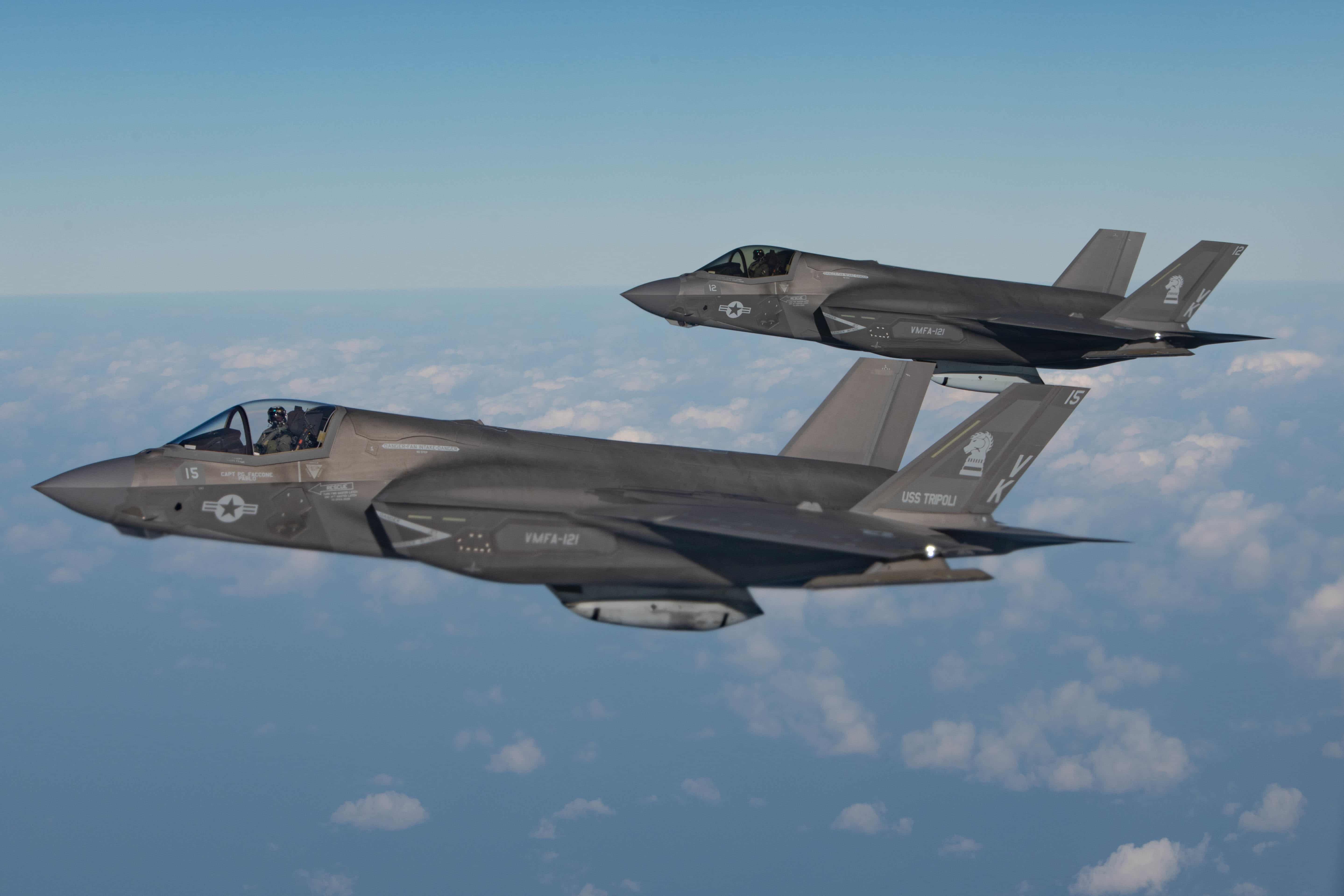A 2019 report concluded that the PLA is likely to grow even more technologically advanced with equipment comparable to that of other modern militaries. Pictured: US Marine F-35Bs over the Pacific, 19 January 2023 (US Air Force/Tylir Meyer/Flickr)