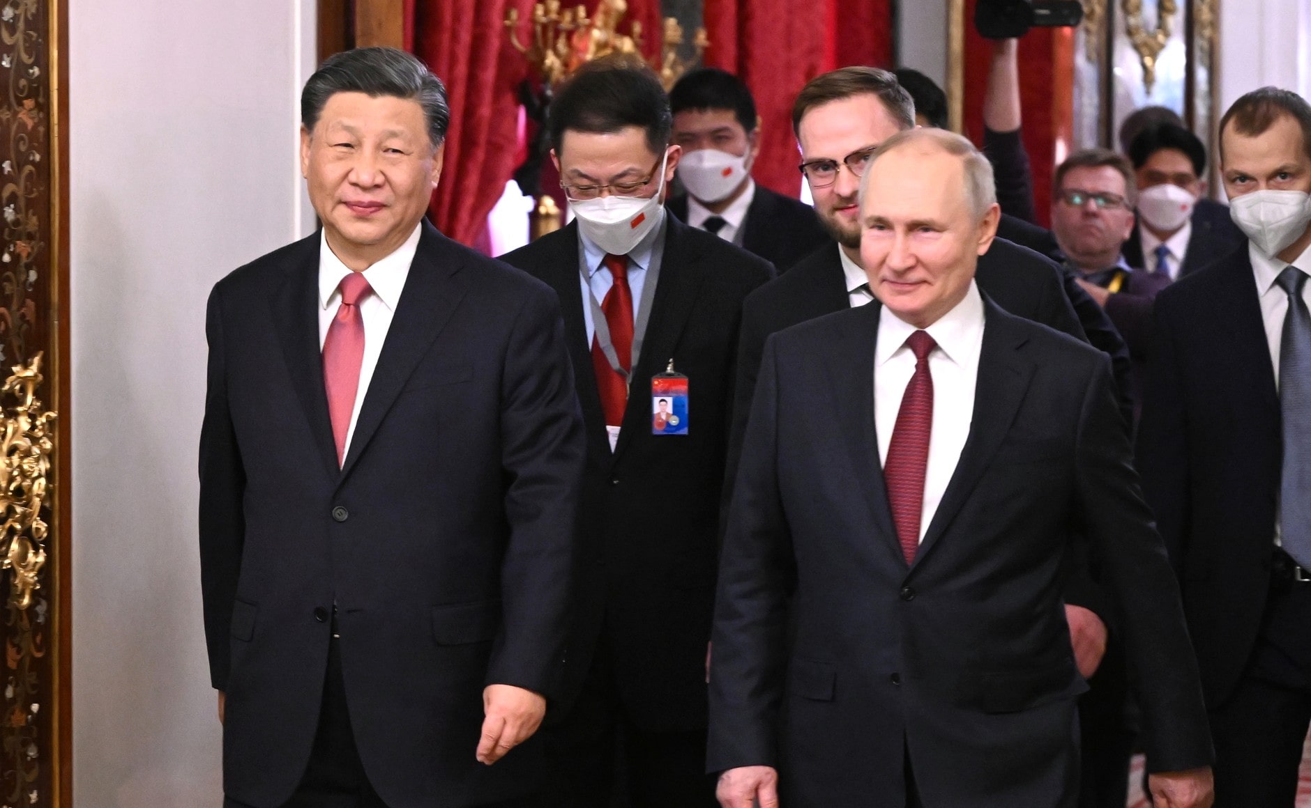 A number of European states are disappointed by Beijing’s rhetorical support for Vladimir Putin. China’s President Xi Jinping with Russian President Vladimir Putin before Russian-Chinese talks at the Kremlin, March 2023 (Grigory Sysoev, RIA Novosti/kremlin.ru)