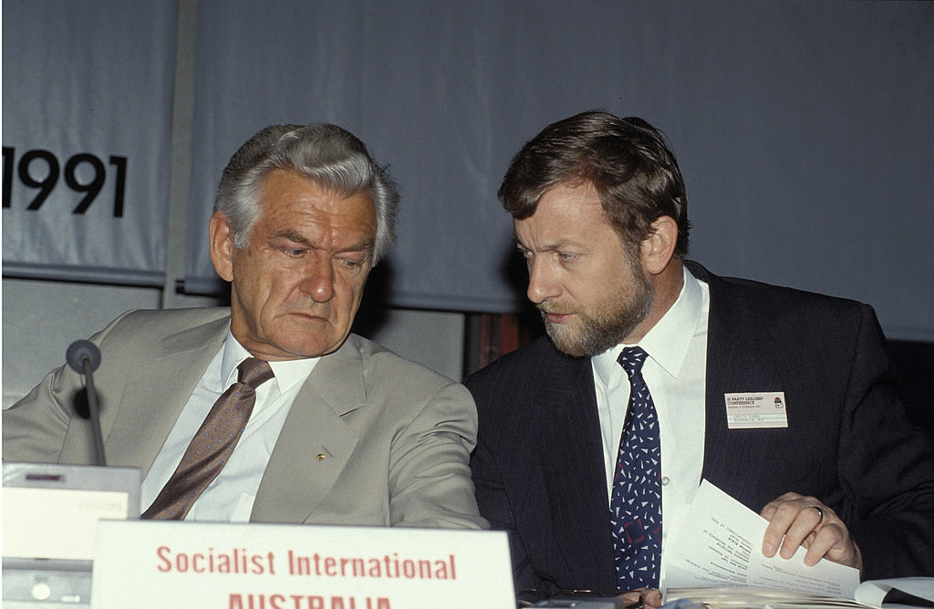 Hawke with then foreign minister Gareth Evans