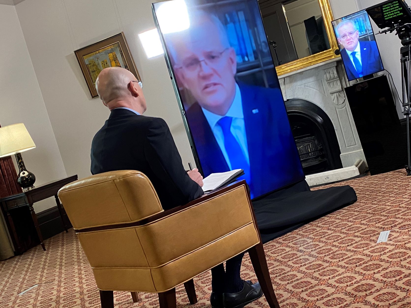 Scott Morrison makes a virtual address to the Lowy Institute, Monday 7 March 2022