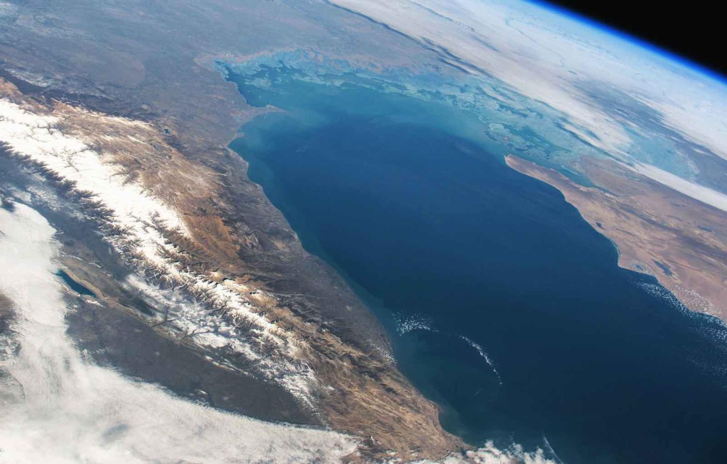 Caspian Sea from space (Photo: NASA via Stuart Rankin/Flickr)